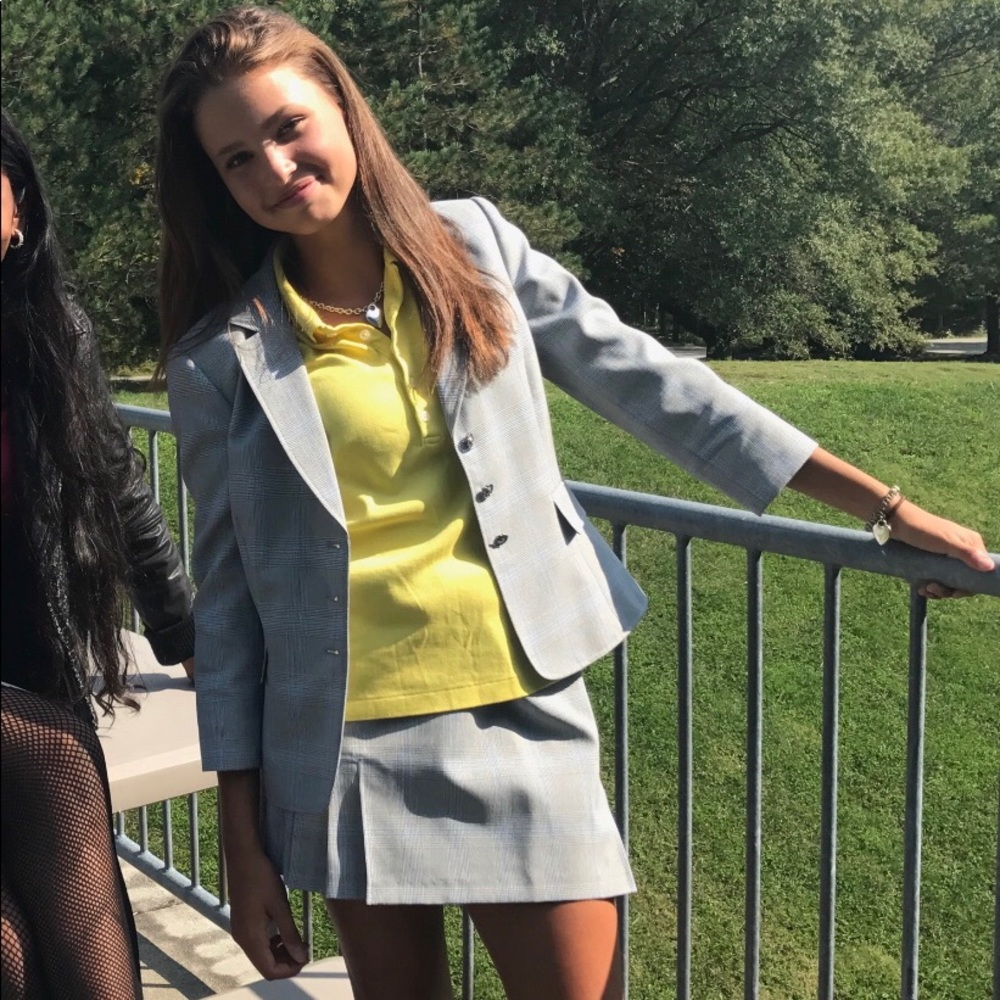 Tahari Plaid Suit Set Petit